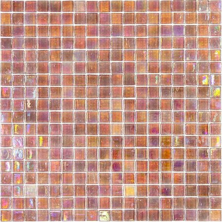 APOLLO TILE Skosh 11.6 in. x 11.6 in. Glossy China Pink Glass Mosaic Wall and Floor Tile 18.69 sqft/case, 20PK APLNB88PK226A